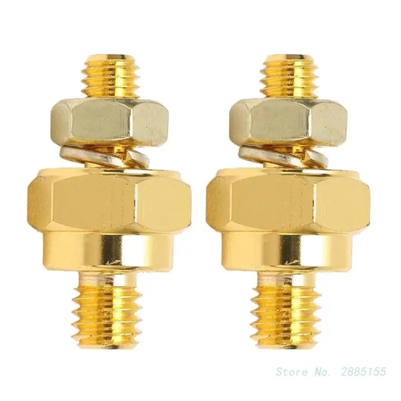 

2PCS Short Side Post Battery Adapter Terminal 3/8in NPT Thread Brass Long Stud Adapter Compatible for Positive Negative