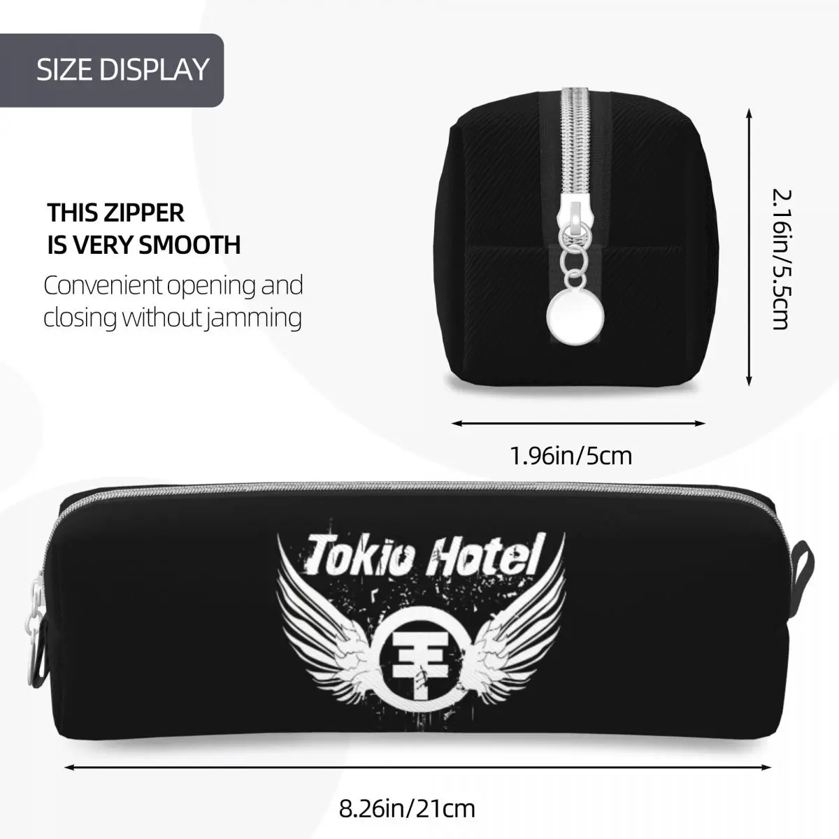 Creative Tokio Hotel Rock Music Pencil Case Band Bill Kaulitz Pencil Pouch Pen Box for Girl Boy Bag School Supplies