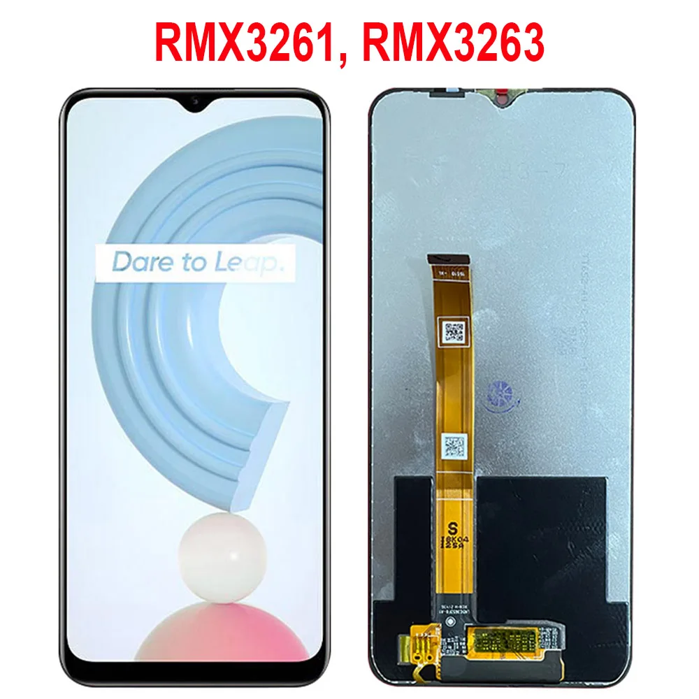 6.5 ''dla Realme C21Y RMX3261, RMX3263 wyświetlacz LCD montaż digitizera ekranu dotykowego z ramką zamienną dla Realme C21Y LCD