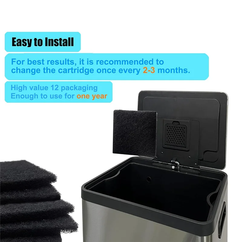 BAAR-12 Pcs Trash Can Odor Absorbing Filters For SIMPLI-MAGIC Activated Charcoal Deodorizer For Trash Cans, Compost Buckets