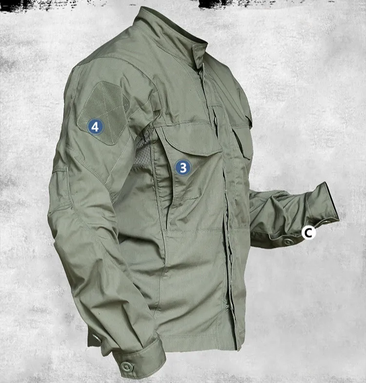 

Waterproof Breathable Wearable Tactical Coats Male Outdoor Hiking Military Mens Jackets Camouflage Long Sleeve Shirt Jacket Men