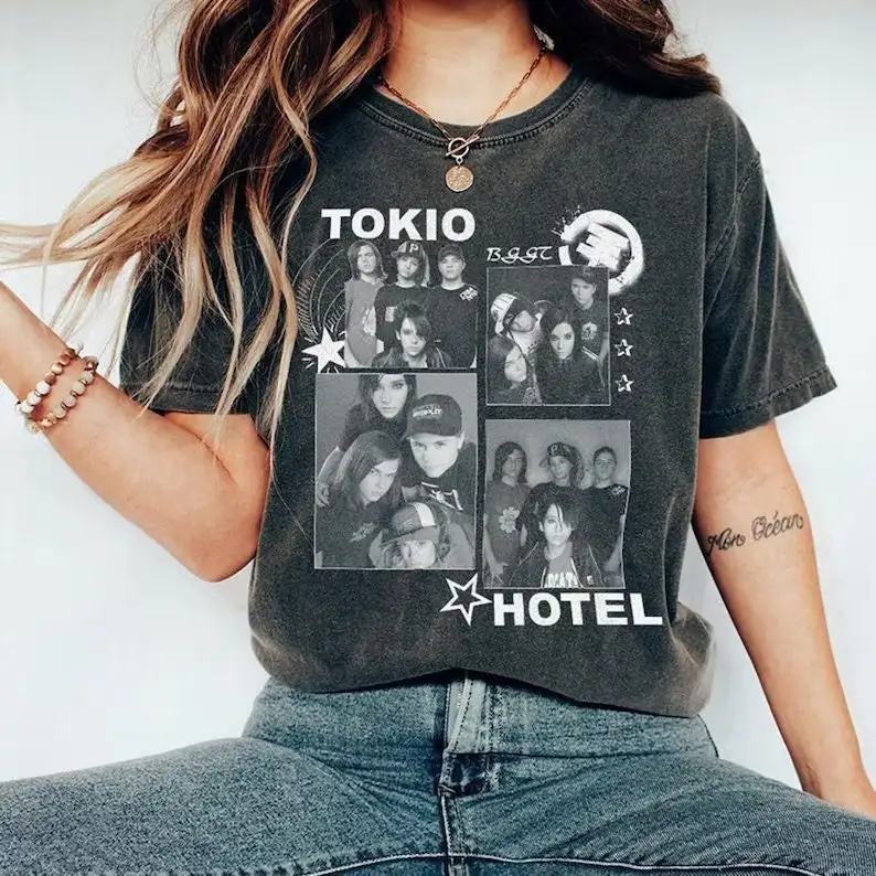 Toyio Hotel Band Music Shirt, Toyio Hotel Beyond The World Tour 2023 Shirt, Camicia Hip Hop, Tokio Hotel Album Regalo Per Uomo Donna