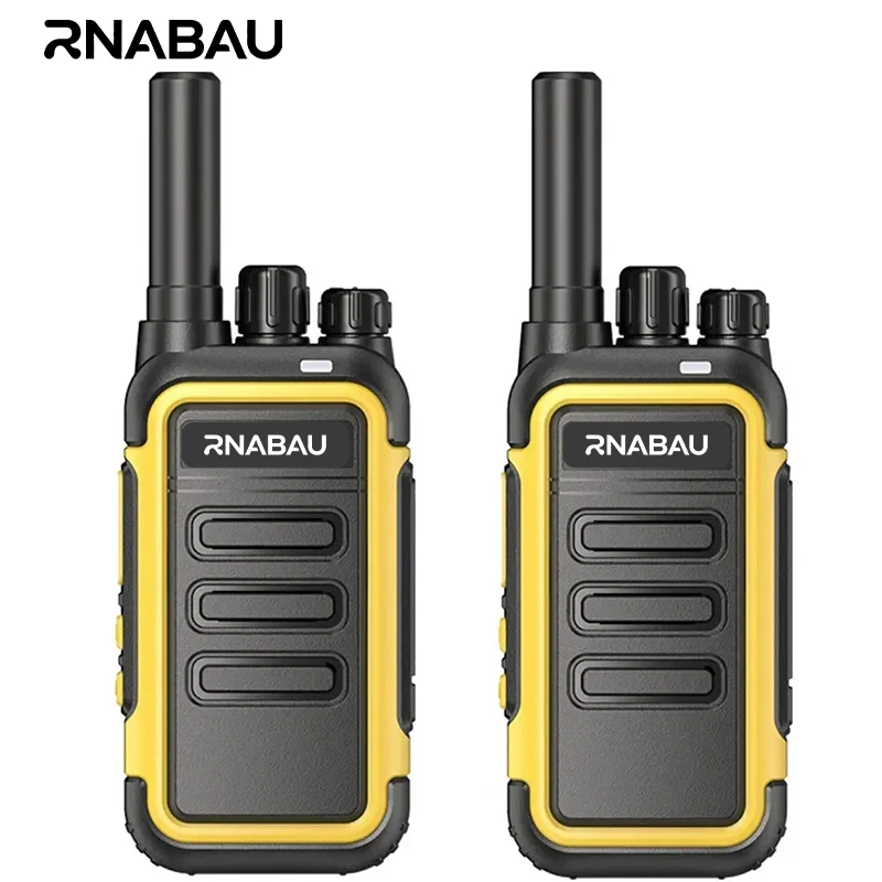 2-Piece Mini Portable Walkie Talkie Set - USB-C Rechargeable, Long Range UHF Transceivers