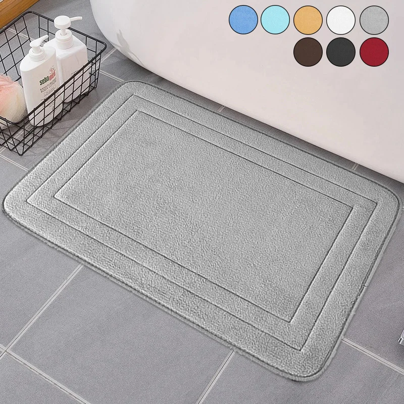 

Bathroom Non-Slip Mat Soft Absorbent Bath Mat Machine Washable Bathroom Shower Door Floor Mat