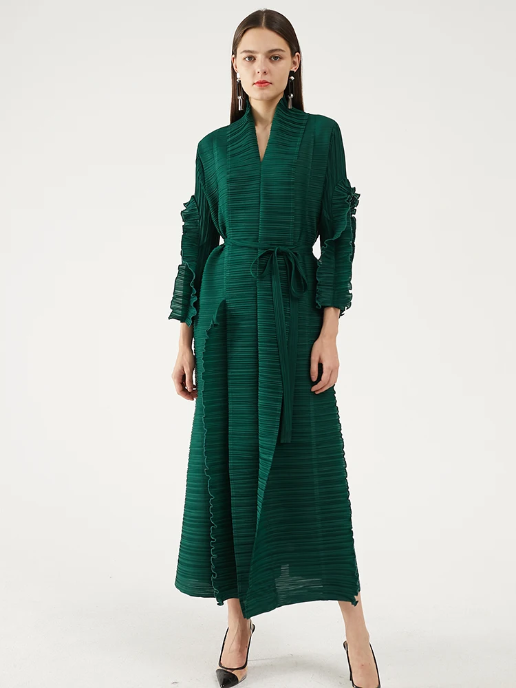 【関税込み】HODAKOVA Pleated Sleeve ミディアムワンピース SLY | FRONT OPEN TUCK SLEEVE ショートワンピース (ワンピース