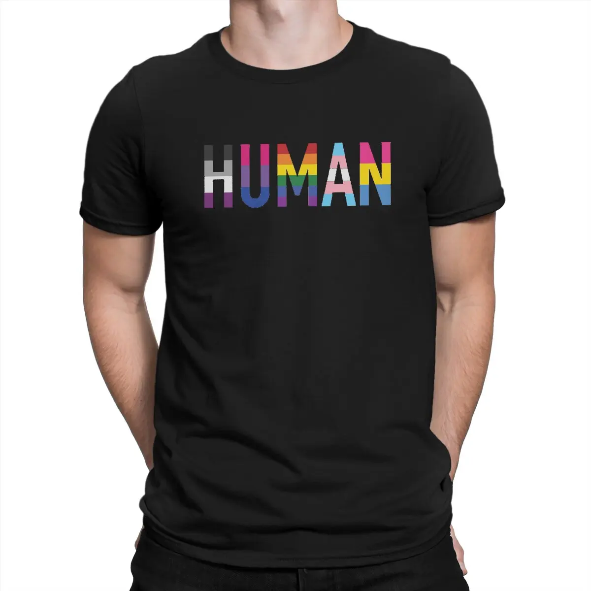 

Human Various Queer Flags Pride LGBT Gay Love Men T Shirt Graphic Crewneck TShirt Harajuku Tops