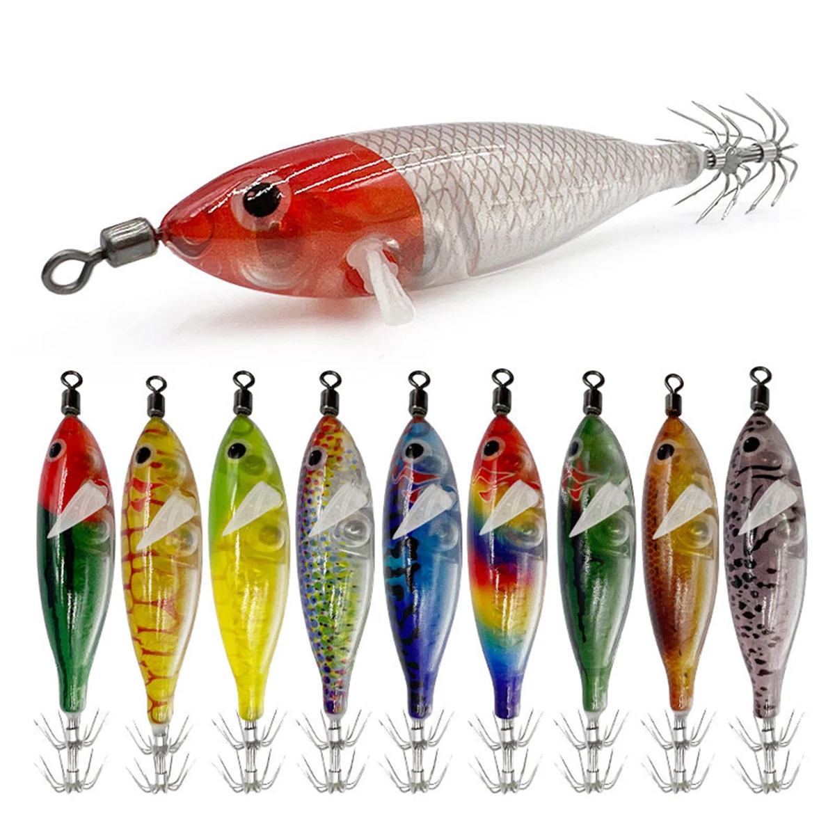 

1Pc Luminous Squid Jig Hook Bait Shrimp Octopus Cuttlefish Lure Sinker Shrimp 78mm/3.07in 5.7g/0.012lb Fishing Lures Lead Sinker