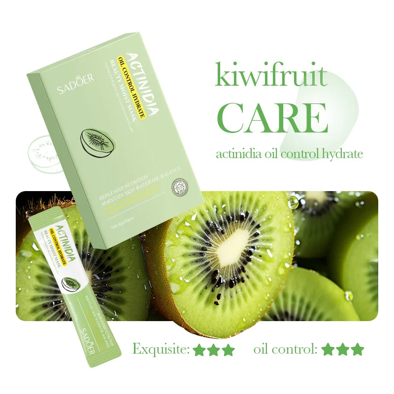 10pcs/box SADOER Rose Kiwi Fruit Facial Mud Masks Moisturizing Brightening Hydrating Face Mask Creams Masks Facial Skin Care