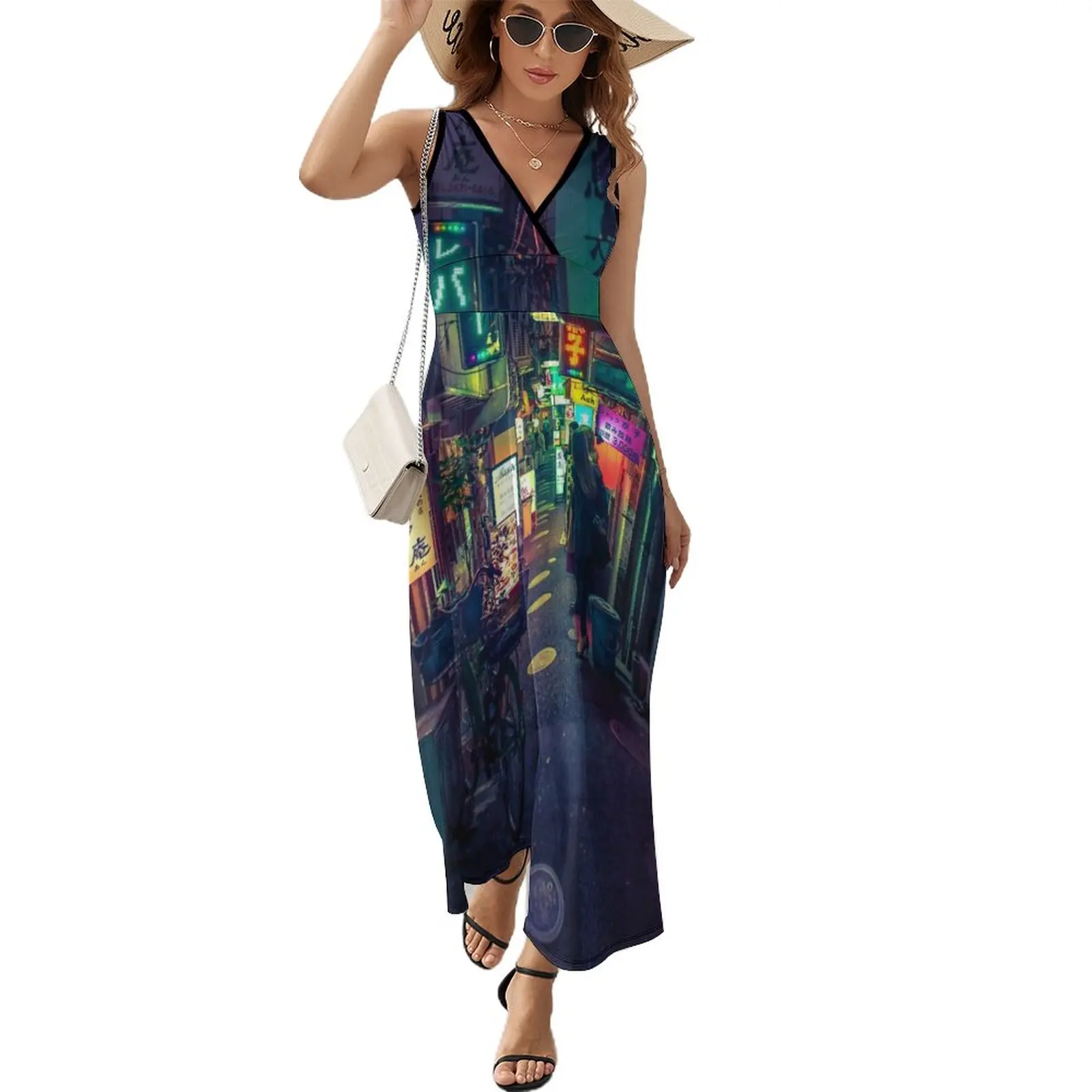 

Dark City In Oimachi Sleeveless Dress Aesthetic clothing summer dress daily womens clothing