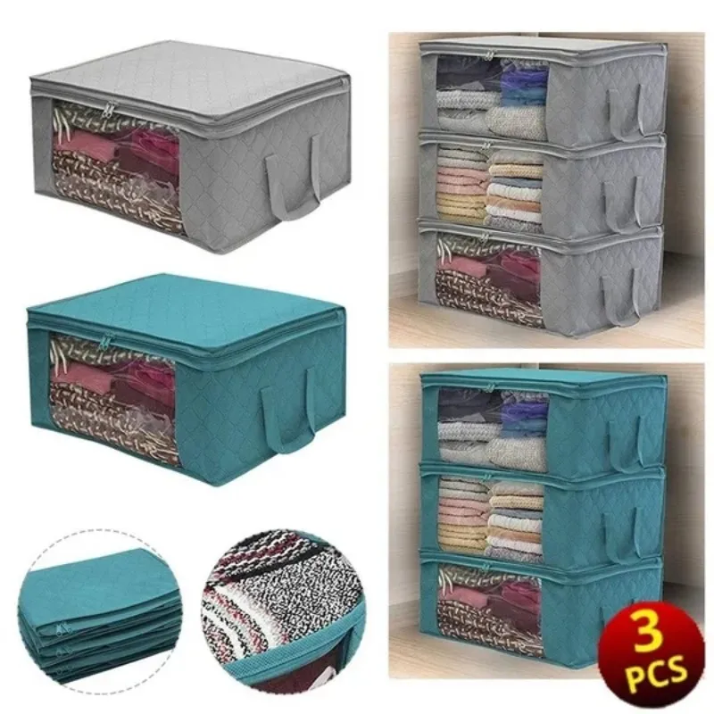 13pcsLargeCapacityQuiltStorageBoxFoldingNonWovenCloset