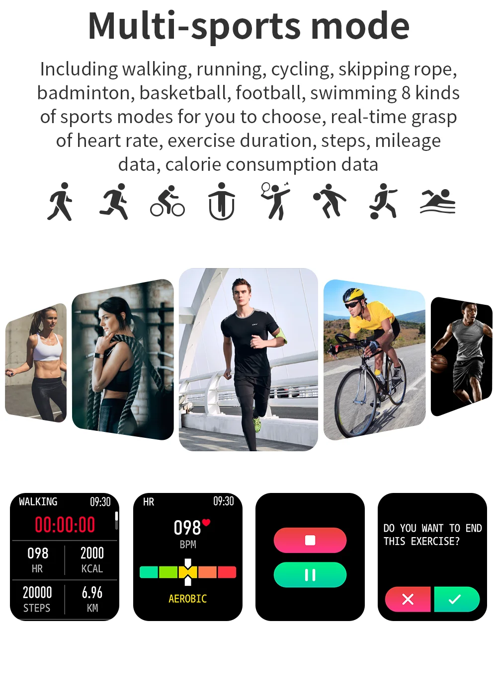 2022 Body temperature Bluetooth-compatibl calling Music control Heart rate Blood pressure  A variety of sports mode Smartwatch