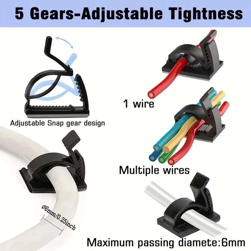 50pcs Mini Outdoor Cable Clips With Adhesive Tapes Light Clips Decoration Self Adhesive Hooks Wire Holder For Decoration