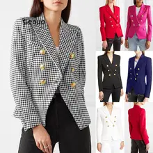 

Fashion Blazer Women Coat Brand Quality Clothing Tailored Woman Blazer Double Breasted Female Basic Coat Ladies Overcoat Clothes