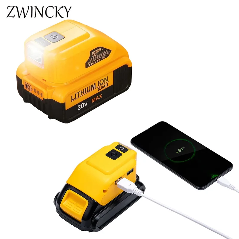 BatteryAdapterForDewaltBatteryChargerDualUsbChargerDcb090For