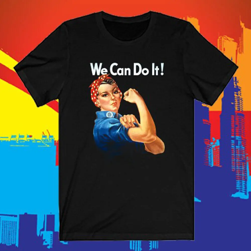 Rosy The Rivetter We Can Do It Slogan T-Shirt Nera Da Uomo Taglia S A 5Xl
