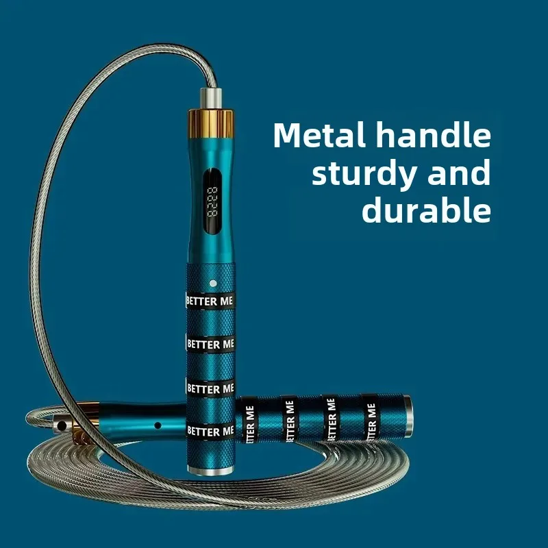 MOGOLD Bluetooth Counting Card Buckle Bearing Jump Rope Four Silicone Straps Aluminum Alloy Fitness Sports Professional Smart Me