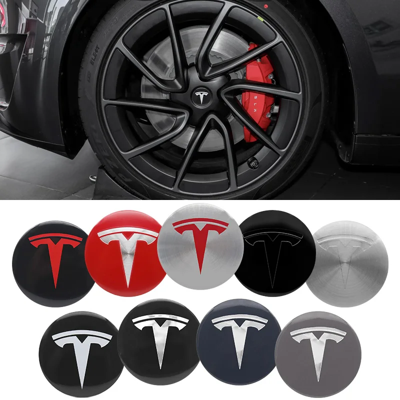 4Pcs 56mm Car Wheel Hub Center Cap Emblem Badge Stickers For Model3 Model Y Model S X Wheel tire Center Cover Decal Accessories wheel hub covers,wheel hub caps