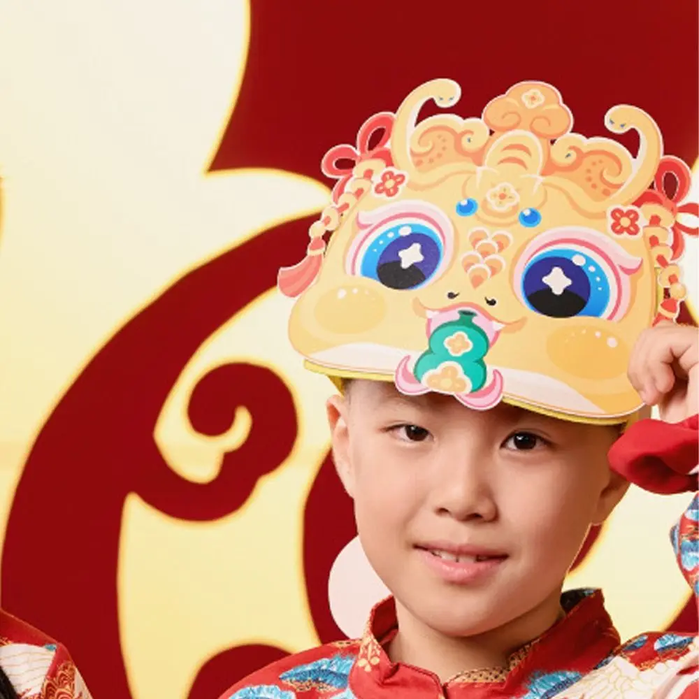 Cute New Year Snake Hat Kit Traditional Lucky Zodiac Snake Head Hat Blessing Chinese Style Snake Hat DIY Material Pack