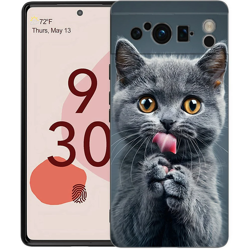 Handyhülle für Google Pixel/9/8/7/6/7A/6A/Pro, stoßfest, weiches TPU, 9/Pro/XL, Shell Capas Fundas British Shorthair Cat Coque – Detail 3