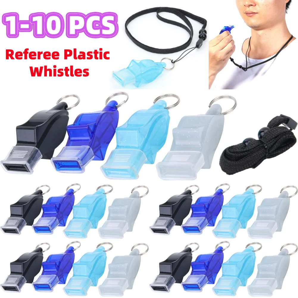1-10 PCS Sports Big Sound Whistle Seedless Plastic Whistle Professional Soccer Basketball Referee Whistle Outdoor Sport Tool