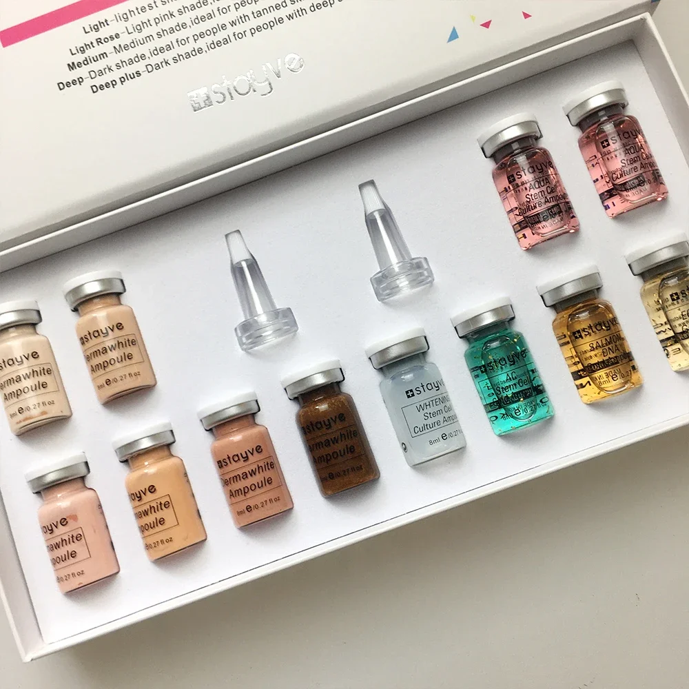 Stayve 8ml BB Cream Glow Beginner Starter Ampoule Kit BB Cream Brightening Liquid Foundation For Skin Care Treatment