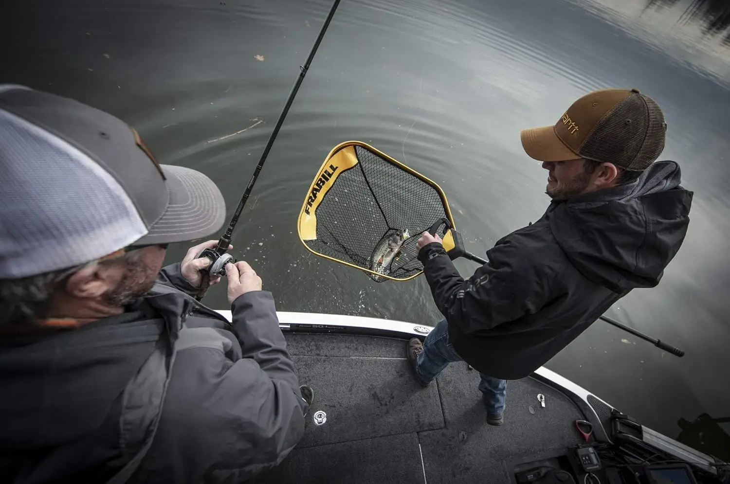 Trophy Haul Fishing Net Premium Landing Net with Built in Light and Sliding Handle for Saltwater and Freshwater Fish