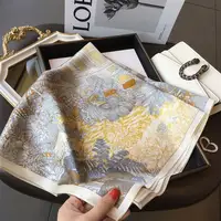 High-end Silk Scarf Lady 70*70cm Silk Square Scarf Women Soft Satin Hairband Neckerchief Tie Female Headband Foulard Bag Ribbon - Image 2