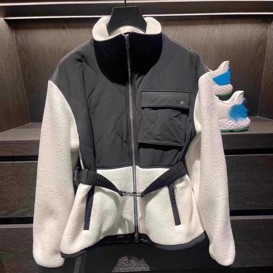23 Golf Clothing Women's Winter Outdoor Sports Slim Fit Thickened Lamb Velvet Cotton Coat Mid-length with Golf Bag