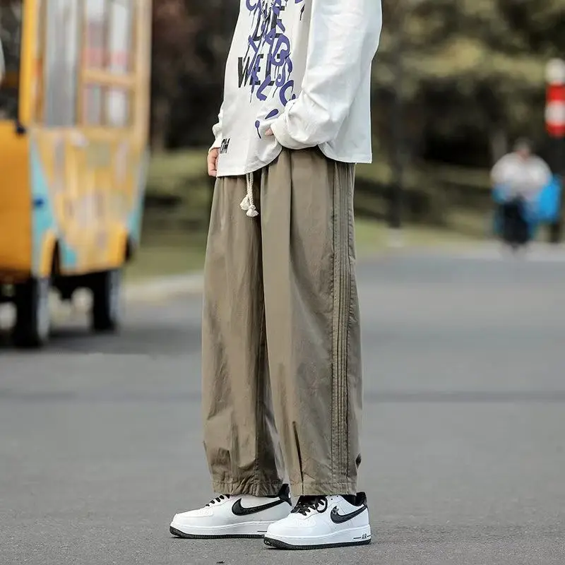 Spring Autumn Elegant Fashion Harajuku Slim Fit Ropa Hombre Loose All Match Sport Casual Pants Solid Straight Cylinder Leggings