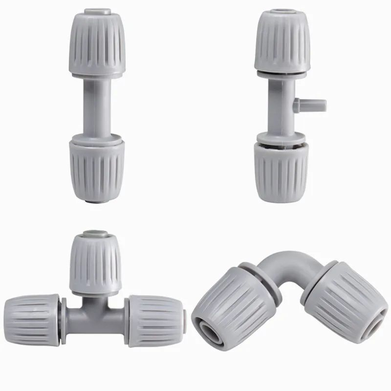 

5PCS Tube Tap Water Splitter Quick Valve Connectors Tee Elbow Joints Irrigation Water Pipe Parts for Garden Agriculture Supplies