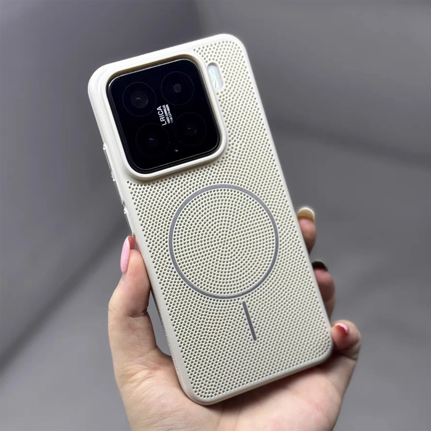 Magnetic Heat Dissipation Breathable Mesh Hard Cover - Shockproof & Wireless Charging Compatible Case