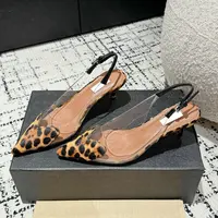 2025 New PVC High Heels Transparent Strap Wrapped Head Slippers Female Fashion Sexy Shallow Mouth French Sandals