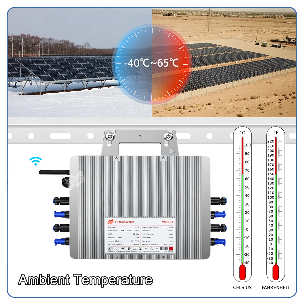 DC22-50V 태양광 시스템용 하이 퀄리티 마이크로 인버터, 그리드 맥스 연결, 350-700W 태양광 패널 4 개, 2KW