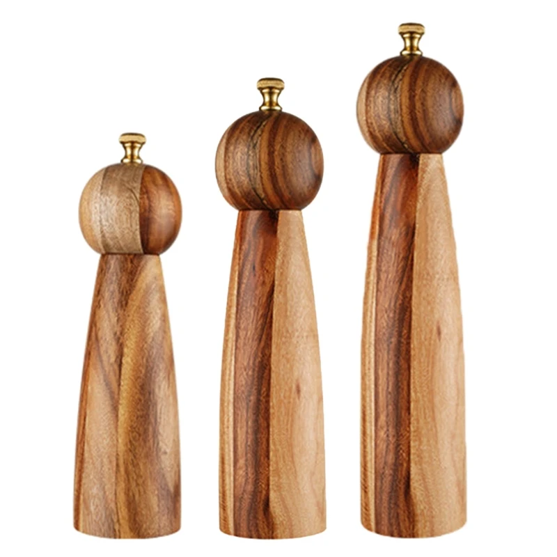 

6 дюймов, 8 дюймов, 10 дюймов, мельница для соли и перца, ручная мельница для специй из массива дерева, регулируемая