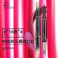 16 Color Double Ended Lipstick + Lip Liner, Smudge Proof Swivel Stick, Soft Matte Long Lasting Lipstick Valentine's Day Gifts 2