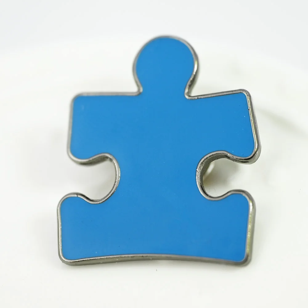 Bunte Puzzle Schleife Autismus Band Metall Abzeichen Anstecknadel Geschenke-(Farben + Epoxid + Schmetterlingsknopf) (100 Teile/los) – Detail 11