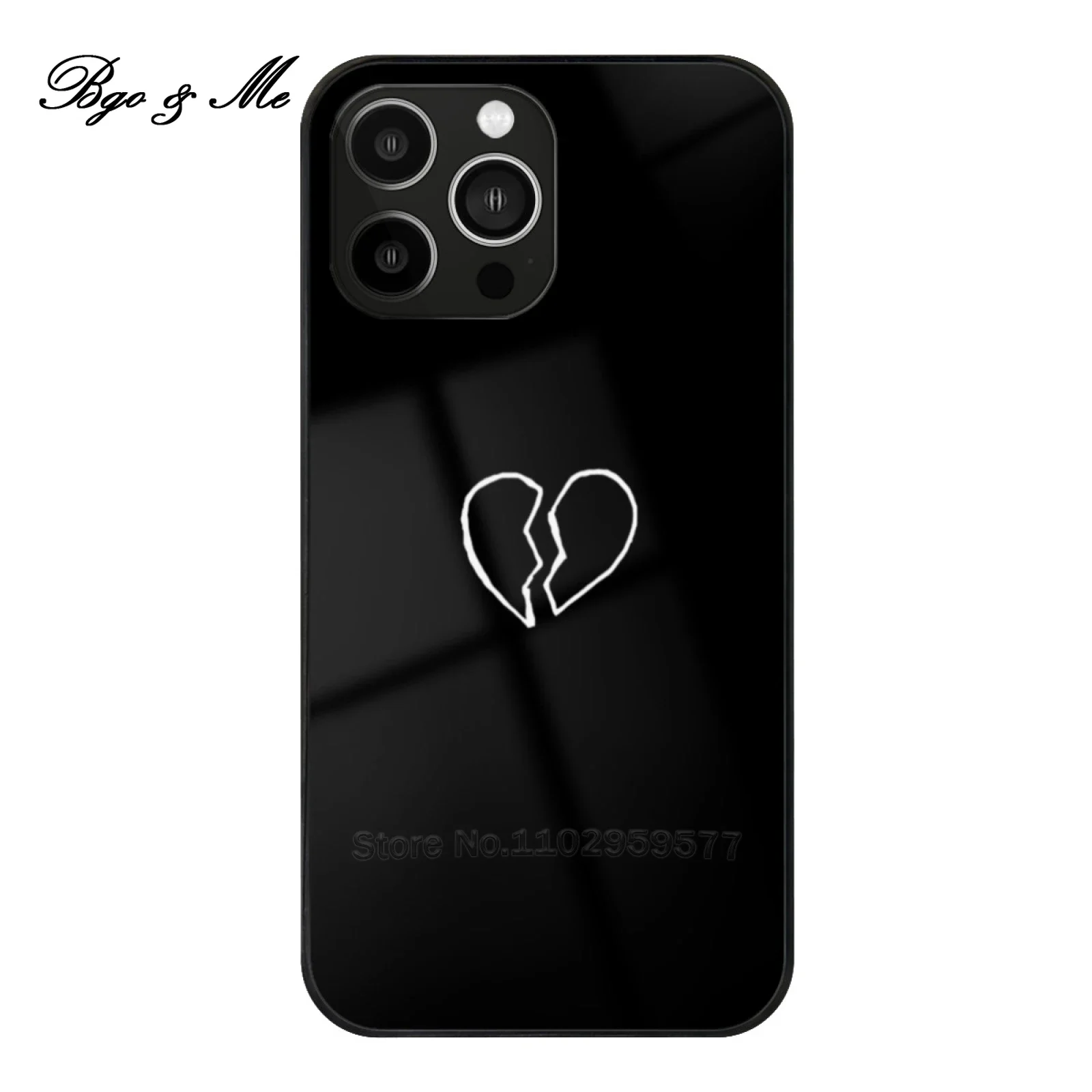 Custodia Per Telefono Con Custodia Per Iphone A Cuore Spezzato In Vetro Per Iphone 15 14 13 12 Pro Max Cover Case Phone Box Logo