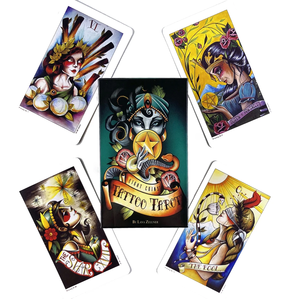 

Eight Coins' Tattoo Tarot Deck Leisure Party Table Game High Quality Fortune-telling Prophecy Oracle Cards With PDF Guidebook