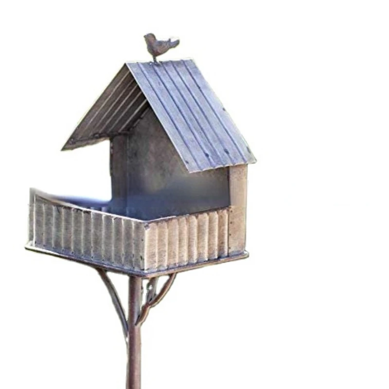 

Королевская необычная кормушка для птиц, оцинкованная деревенская металлическая новая кормушка для семян, кормушка для диких птиц, подвесной держатель для еды большой емкости, товары для домашних животных