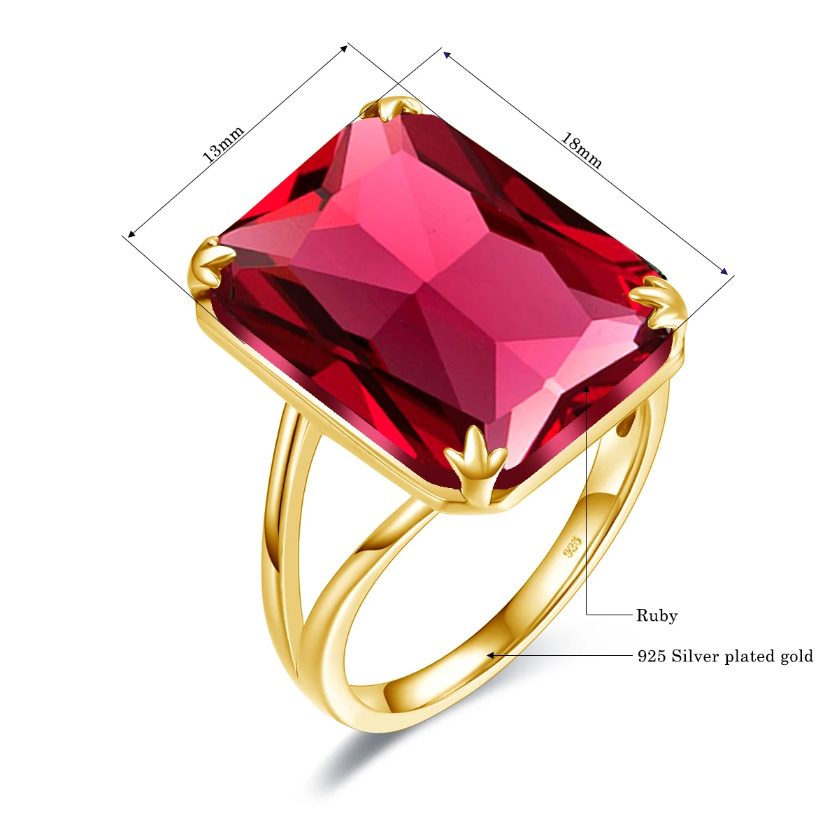 High Quality Ruby Rings For Women Real 925 Sterling Silver Gemstone Ring  Rectangle Vintage Wedding Party Gift Fine Jewelry - Rings - AliExpress