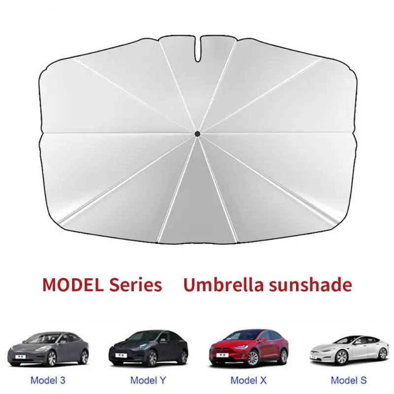 Parabrisas de coche para Tesla Model 3/Y/X/S Series, Protector solar,  paraguas, protección UV, visera, Protector de ventana delantera, cubierta  de parasol - AliExpress