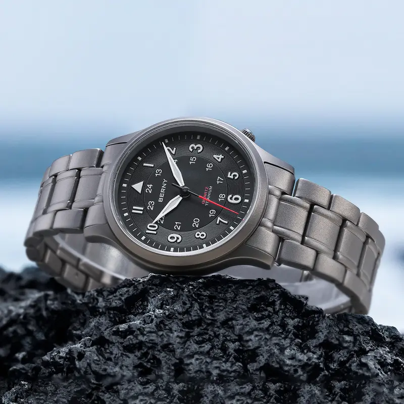BERNY Full Titanium Watches for Men Outdoor Quartz Men's Field Wristwatch VH31 Super Luminous Sapphire Easy Read Watch - Image 5