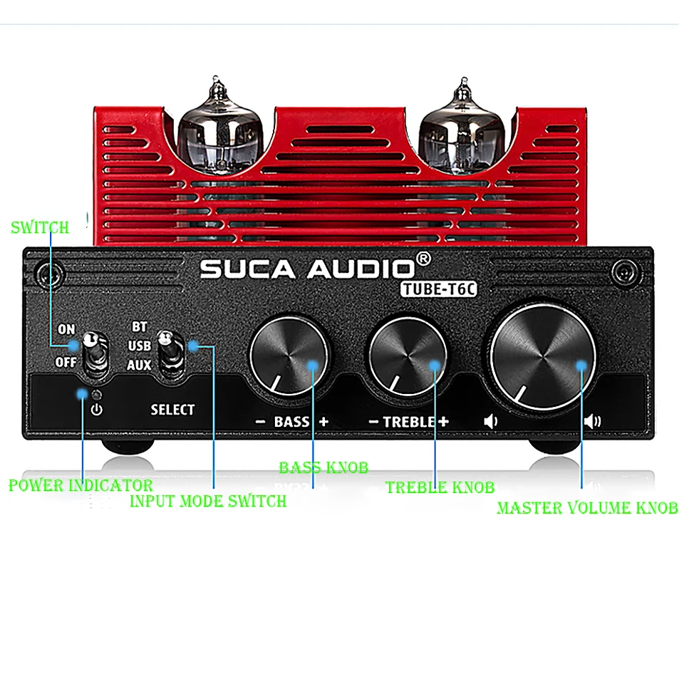 【美品】Aiyima Bluetooth 5.0高音質 真空管デジタルアンプ AIYIMA T9 HiFi Bluetooth 5.0 真空管アンプ USB DAC ステレオアンプ