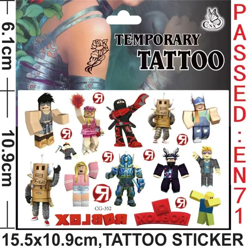 Roblox tatuagem adesivos para menino e menina, brinquedo