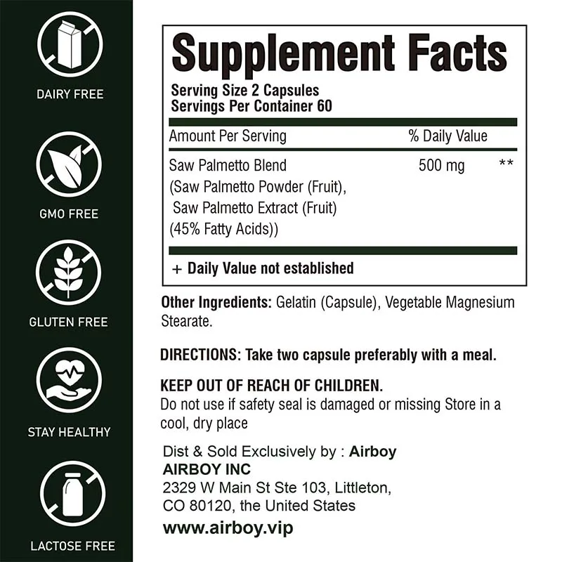 Saw Palmetto-Men's Prostate , Hair Growth, Urinary Tract , Frequent Urination