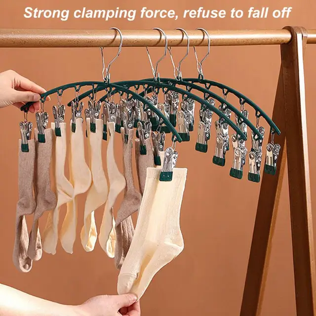 Nagy Kapacitású Csúszásgátló Szélálló Zokni Fogas Lábbeli Szervező Helymegtakarítás Rozsdamentes Szekrény Tárolása Klipekkel - Image 5