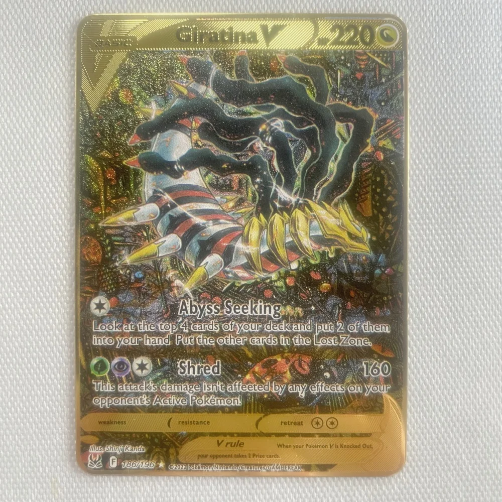 thumbnail image 1 of 22 Style NEW Cards Gold Metal Cards English Hard Iron Cards Mewtwo Pikachu Gx Charizard Vmax Package Game Coll, 1 of 5