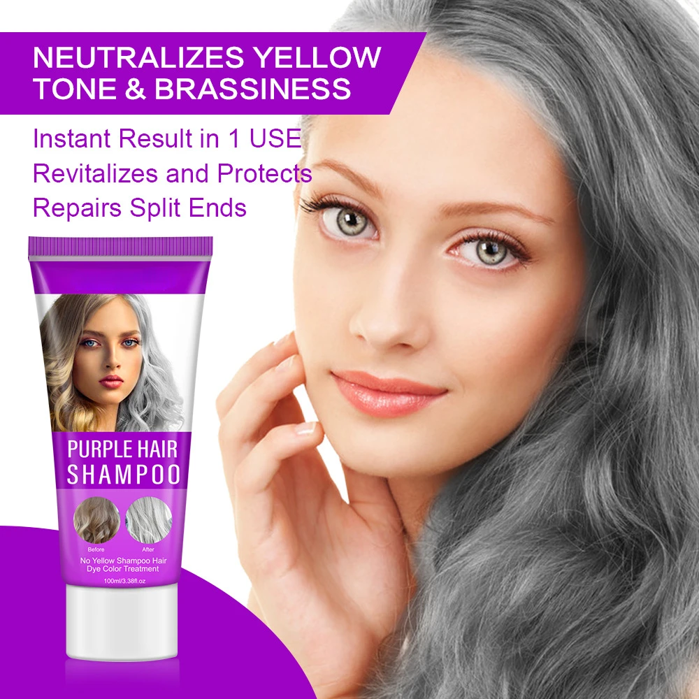 Purple Shampoo Hair Mask Yellow Stained Grey Granny Grey Hair Mask Color Changing Shampoo Shampoo and Conditioner Hair Care