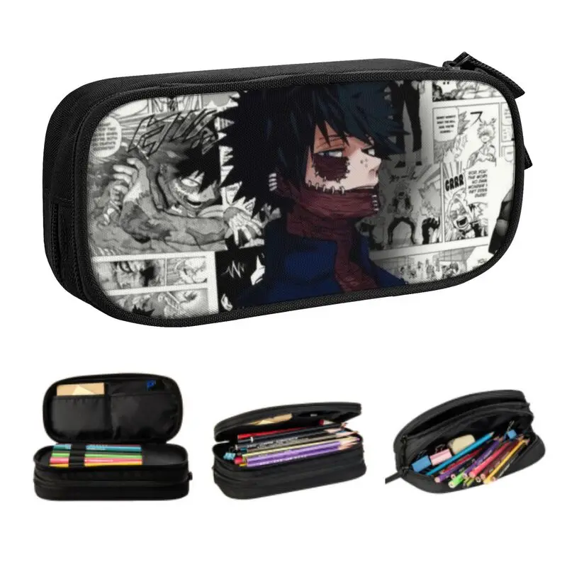 

MHA Manga Dabi Cute Pencil Cases Girls Boys Big Capacity My Hero Academia Pencil Bag Pouch Students Stationery