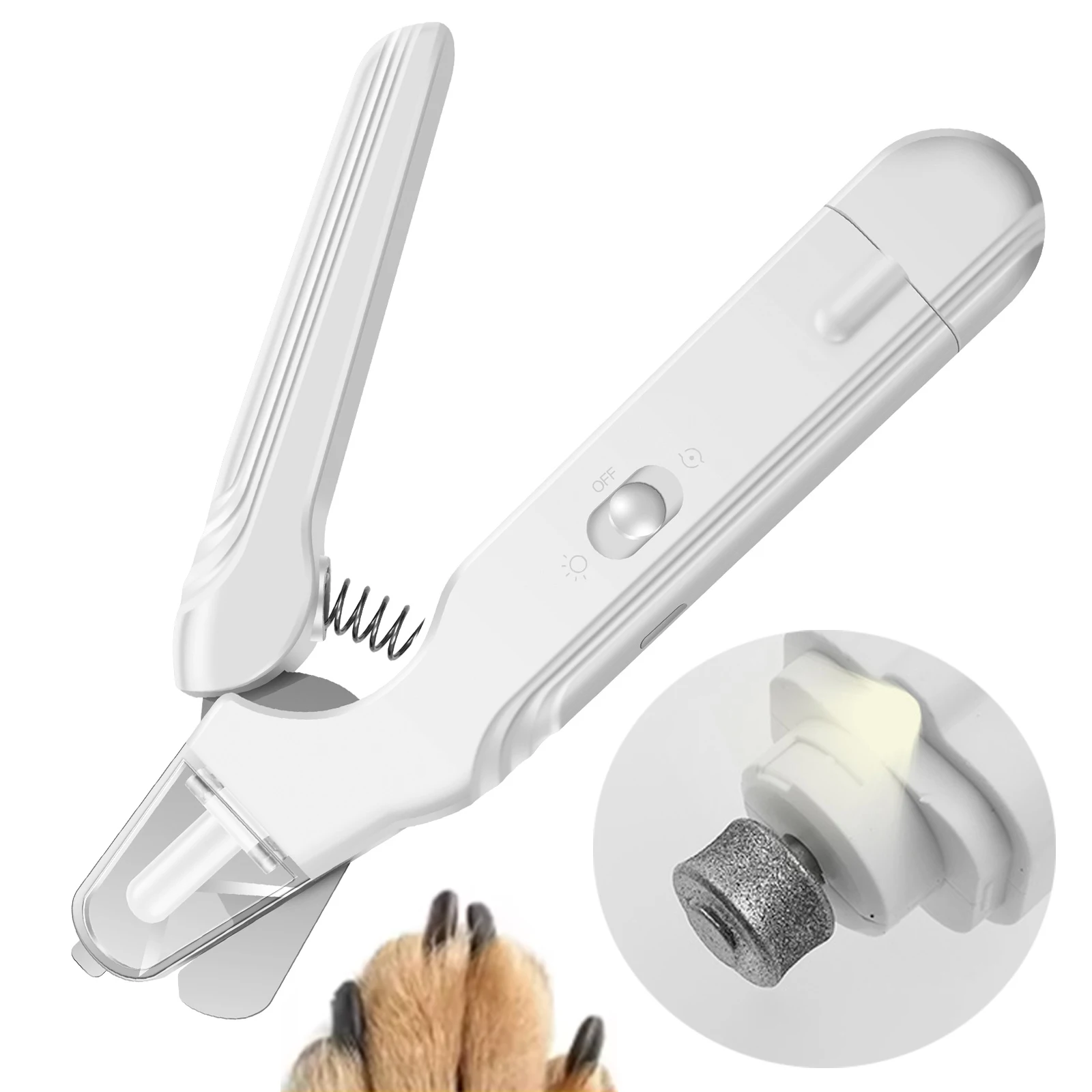 Electric Pet Nail Grinder and Clipper with LED Light